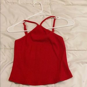 Red halter tank